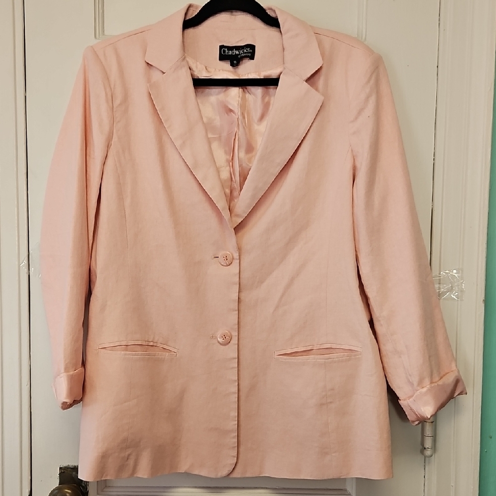 Perfect for Spring. Chadwicks Pale Pink Two-Button Blazer